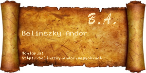 Belinszky Andor névjegykártya