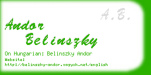 andor belinszky business card